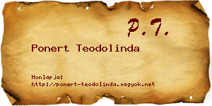 Ponert Teodolinda névjegykártya